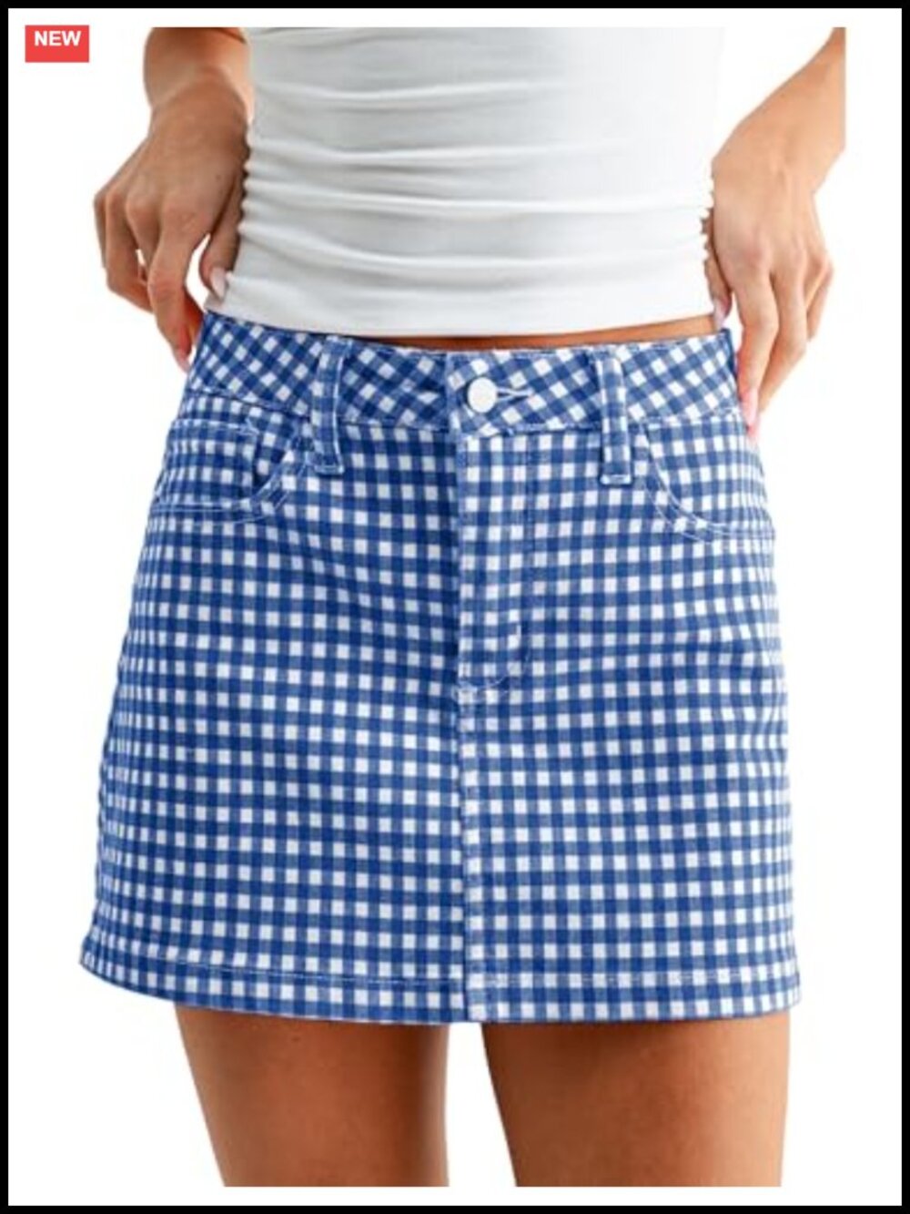 Womens Gingham Mini Skirt Low Rise Plaid Y2K Summer Cute